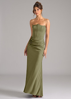 Azazie Debby Bridesmaid Dresses Pistachio Mermaid Strapless Stretch Satin Convertible Dress image4