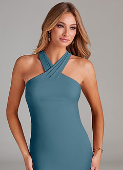 Azazie Doretta Bridesmaid Dresses Bermuda Mermaid Pleated Chiffon Dress image5