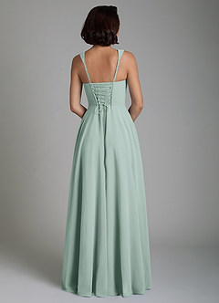 Azazie Azaria Bridesmaid Dresses Agave A-Line Corset Chiffon Dress image6