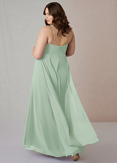 Azazie Emerald Bridesmaid Dresses Agave A-Line Ruffled Chiffon Dress image8