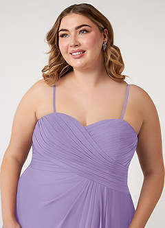 Azazie Arabella Allure Bridesmaid Dresses Lilac A-Line Sweetheart Neckline Chiffon Convertible Dress image18