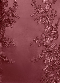 Azazie Franny vestidos de madre de la novia Vestido de Rosa Del Desierto de Satén Elástico de Corte Recto con Encaje image6