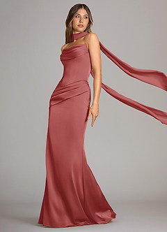 Azazie Sorrel 신부 들러리 드레스 인어 스트랩리스 스트레치 새틴 바닥 길이 드레스 image4