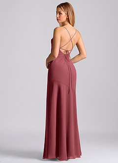Azazie Grata Bridesmaid Dresses Merlot Mermaid Pleated Chiffon Dress image2