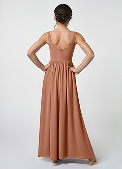 Azazie Keyla Junior Bronzer A-Line Pleated Chiffon Dress image2