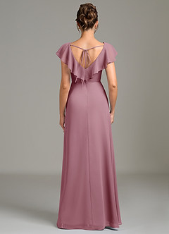 Azazie Kimmy Bridesmaid Dresses Vintage Mauve A-Line Ruched Chiffon Dress image4