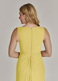 Azazie Manuella Mère de la mariée Robes Robe Trapèze en Mousseline de soie Col V plissé Canari image9