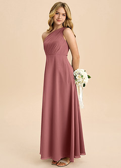 Azazie Phaedra Junior Jurk van Chiffon met A-Lijn Geplooid Amethist image1