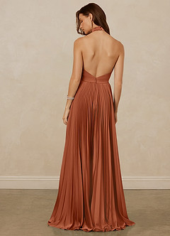 Christian Siriano Bridal for Azazie 1007 Robes de demoiselle d'honneur Robe Trapèze en Satin extensible Plissée Rose De Cèdre image6