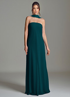 Azazie Ilana Bridesmaid Dresses Pine A-Line Strapless Chiffon Dress image4