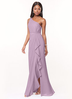 Azazie Liza Bridesmaid Dresses Wisteria Mermaid One Shoulder Chiffon Dress image1