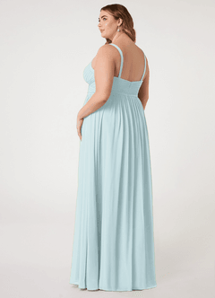 Azazie Chanel Bridesmaid Dresses Mist A-Line Pleated Chiffon Dress image9