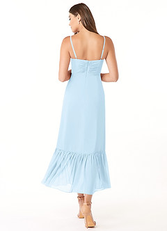 Azazie Justina Bridesmaid Dresses Sky Blue A-Line Sweetheart Neckline Chiffon Dress image2