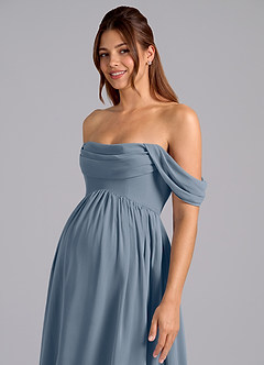 Azazie Saige Maternity Bridesmaid Dresses A-Line Pleated Chiffon Floor-Length Dress image6