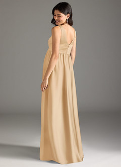 Azazie Yetta Abiti da damigella d'onore premaman Abito A-Line Plissettato Raso Elasticizzato Floor-Length image3