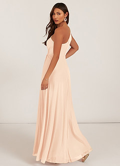 Azazie Brooke Jurken voor bruidsmeisjes Jurk van Mesh met A-Lijn One-Shoulder Parel Roze image16