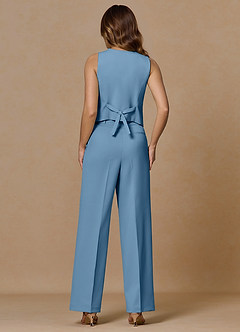 front Rowan Steel Blue Refined Weave Performance 2-Piece Suit
