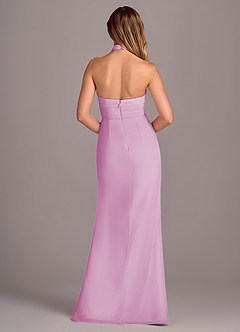 Azazie Jemma Bridesmaid Dresses Candy Pink Sheath Pleated Chiffon Dress image2