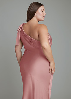 Azazie Yuanna Bridesmaid Dresses Dusty Rose Mermaid One Shoulder Stretch Satin Dress image14