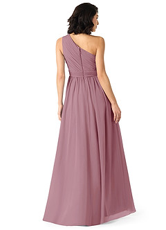 Azazie Mathilda Final Sale Vintage Mauve A-Line One Shoulder Chiffon Dress image2