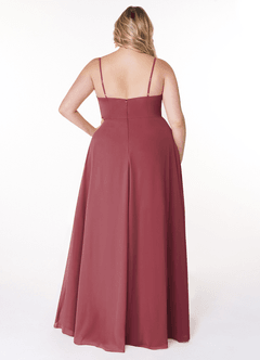 Azazie Moira Bridesmaid Dresses Merlot A-Line Scoop Chiffon Dress image9