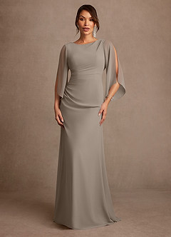 Azazie Anaheim Abiti per la Madre della Sposa Abito A-Line in Chiffon Plissettato Taupe image1