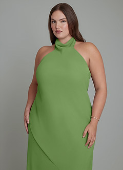 Azazie Velli Bridesmaid Dresses Basil Mermaid High Neck Chiffon Dress image9