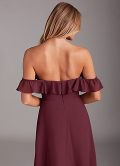 Azazie Lyra Bridesmaid Dresses Cabernet A-Line Chiffon Convertible Dress image8