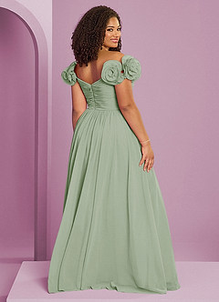 Barbie ♥ Azazie Vestidos de damas de honor Vestido de Salvia Polvorienta de Gasa de Corte en A Convertible con Vestidos sin tirantes image10