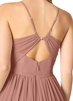 Azazie Cora Brautjungfernkleider A-Linie Plissee Chiffon Kleid Zedernrose image3