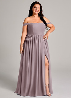 Azazie Calianna Bridesmaid Dresses Dusk A-Line Off the Shoulder Chiffon Convertible Dress image13