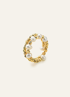 front Pearl Beaded Wrap Ring