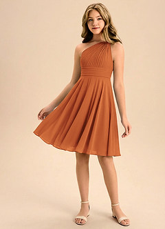 Azazie Charlize Junior Klä av A-Line i Chiffong Plisserad image1