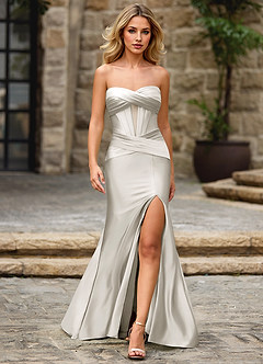 Moondust White Corset Prom Dress image4