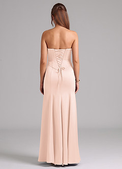 Azazie Ximena Bridesmaid Dresses Blushing Pink Mermaid Corset Stretch Satin Convertible Dress image6