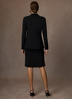 front Charlotte Noir Robe à tissage raffiné