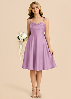 Azazie Bear Junior Wisteria A-Line Sweetheart Neckline Stretch Satin Dress image6