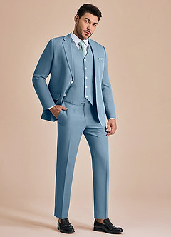 front James Light Blue Structured Stretch 3-piece suit