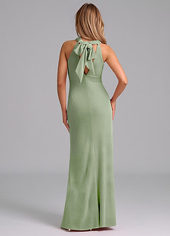 Azazie Doretta Bridesmaid Dresses Dusty Sage Mermaid Pleated Velvet Dress image6