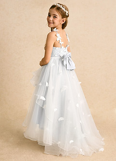 Azazie Darlina Robe Demoiselle D'honneur Fillette Robe Princesse en Tulle Dentelle Ivoire Blanc image8