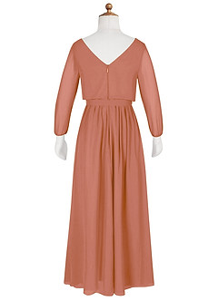 Azazie Angelica Junior MAI TAI A-Line Pleated Chiffon Dress image9