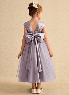 Azazie Chickadee vestidos de niña de las flores Vestido de Atardecer de Satin Mate de Princesa con Escote de Corazón image3
