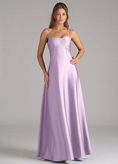 Azazie Valentine Robes de demoiselle d'honneur Robe Trapèze en Satin extensible Corset Frostiges Flieder image3