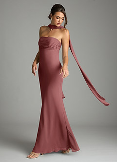 Azazie Saylor Abiti da Damigella Abito Sirena in Chiffon Senza Cinturino Ametista image8