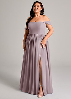 Azazie Calianna Bridesmaid Dresses Dusk A-Line Off the Shoulder Chiffon Convertible Dress image12