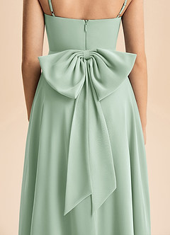 Azazie Bear Junior Agave A-Line Pleated Chiffon Dress image7