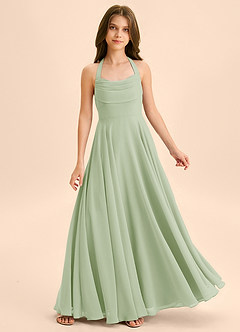 Azazie Kady Junior Klä av A-Line i Chiffong Älskling Halsringning image1