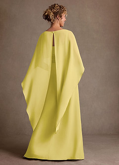 Azazie Marilla Mère de la mariée Robes Robe Trapèze en Mousseline de soie Plissée Canari image3