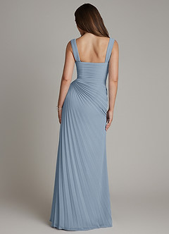 Azazie Amberly Jurken voor bruidsmeisjes Jurk van Chiffon met Kolom Sweetheart Halslijn Stoffig Blauw image2