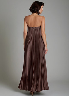 Azazie Rayna Bridesmaid Dresses Ganache A-Line Strapless Stretch Satin Dress image2